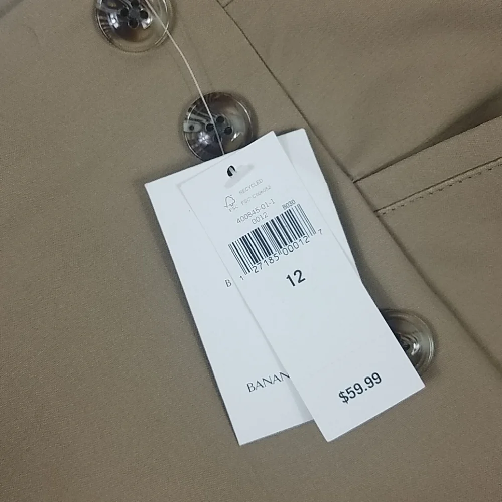 NWT, Banana Republic, khaki, Sz 12 - Picture 9 of 10